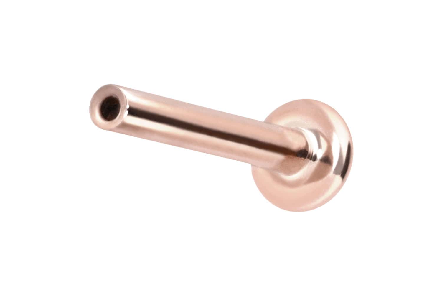14 Karat Gold Labret Piercing mit Push Fit ohne Aufsatz